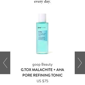 Goop beauty G.Tox pore refining tonic/toner. malachite +AHA.